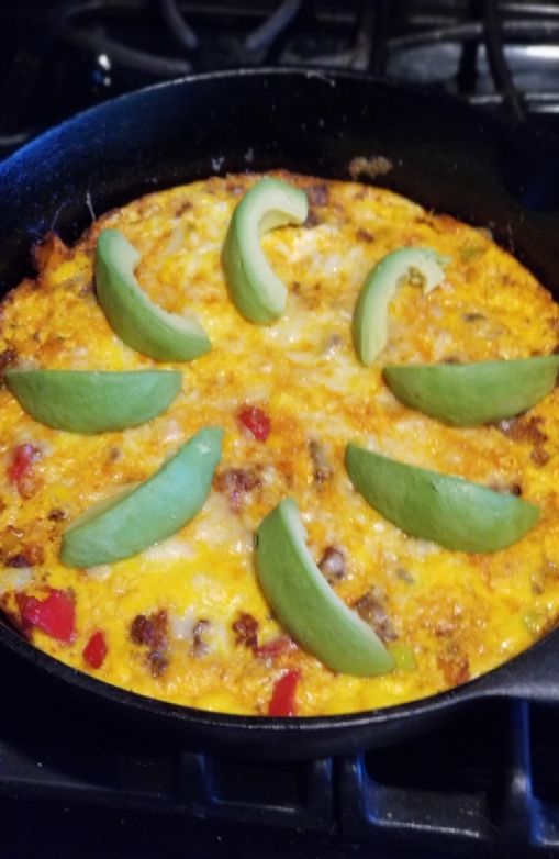 Pork and sausage fritatta