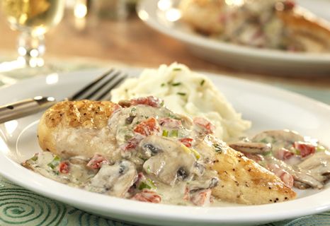 Chicken with Mushroom Cream Sauce