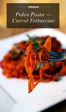 Carrot Fettuccine With Mushroom and Red Pepper