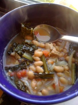 Rosemary Bean, Kale and Chicken Soup