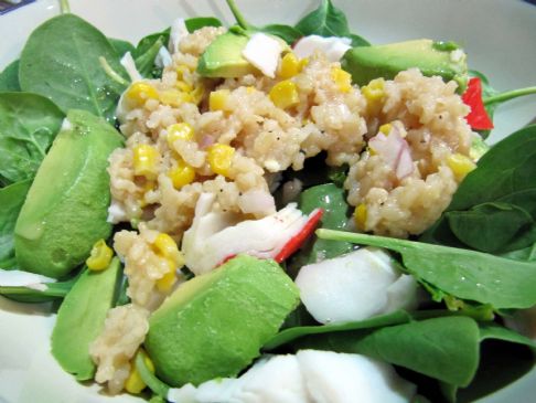 Crab and Baby Spinach Salad with Lemon Shallot Dressing