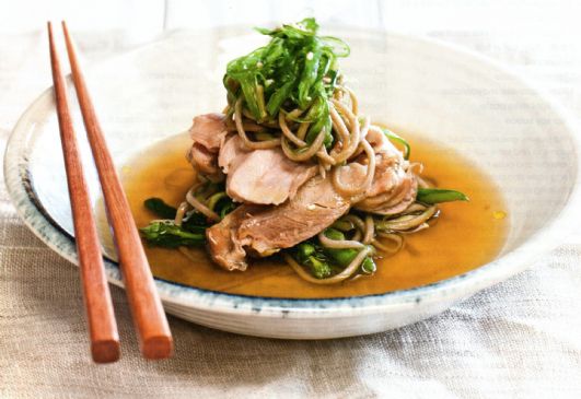 Chicken and Sesame Noodles in Ginger Broth