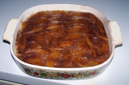 No Butter - low calorie Peach Cobbler Cake