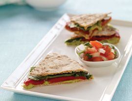 Pita Quesadillas with Cilantro Hummus