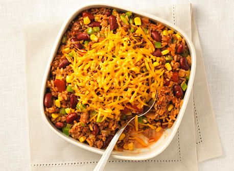 Mexican rice with cheddar