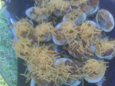 Grilled clams on the half shell