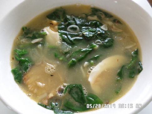 Baby Spinach and Salted Eggs Soup