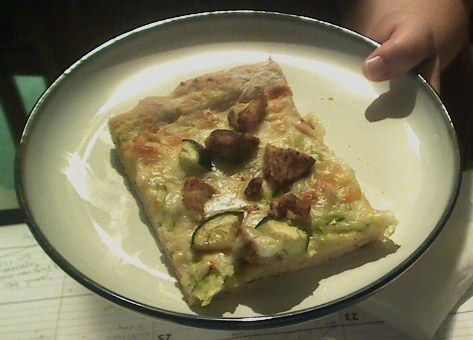 White Pizza with Chicken and Zucchini