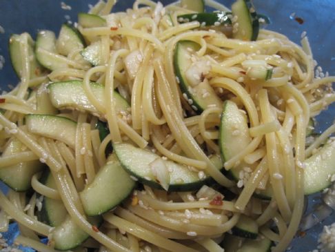 Sesame Cucumber Pasta Salad