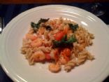 Brown Rice Fusilli with Shrimp, Arugula, Tomatoes, and Goat Cheese