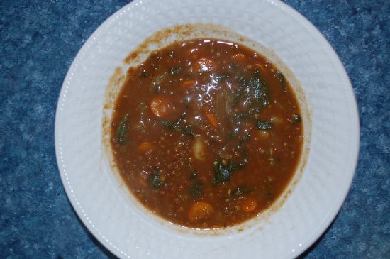 Lentil, Spinach and Curry Soup