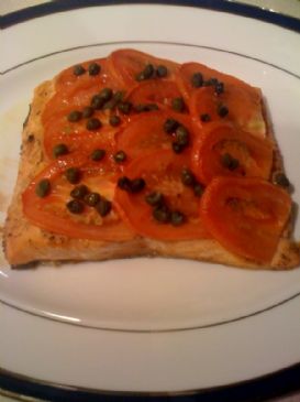 Baked Salmon with Tomatoes and Capers for Two