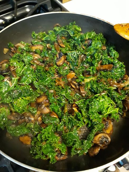 Kale and Portobello Mushrooms