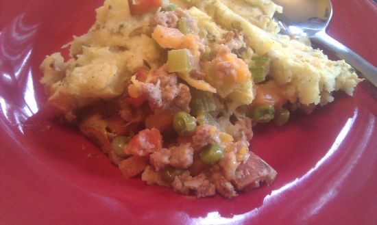 Clean Shepard's Pie with Garlic chive potatoes