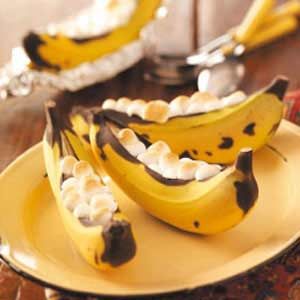 Stuffed Banana Boats - Microwave