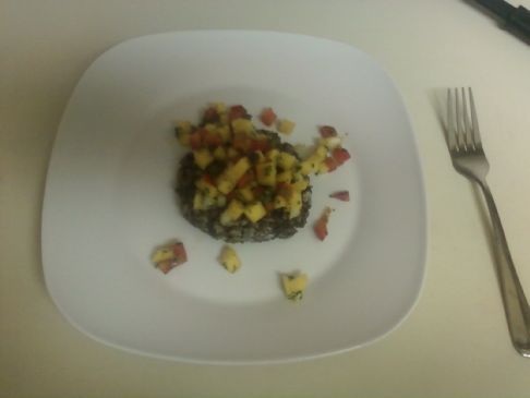 Black bean and rice cakes w/ Mango Salsa