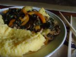 Mushrooms with Swiss Chard and Spinach