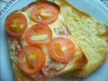 open faced grilled tomato cheese sammy