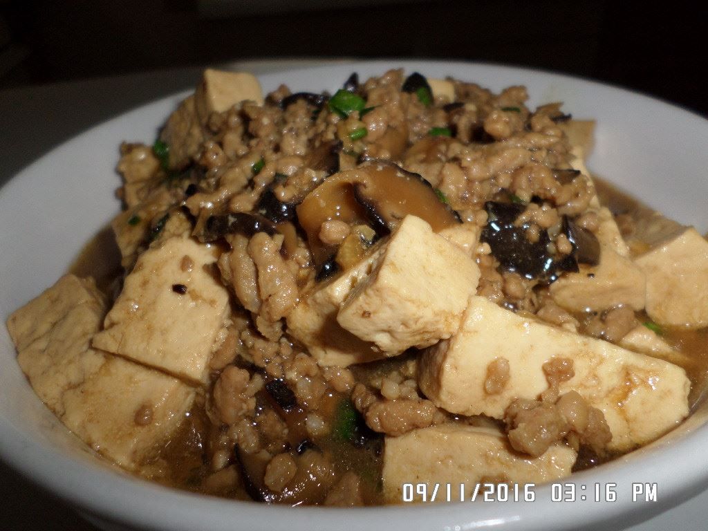 Braised Firm Tofu with Mushrooms