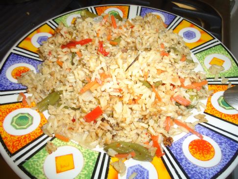 Basmati Brown rice with frozen vegetables