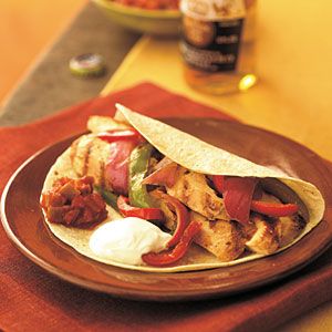 Chicken Fajitas with mexican grilled corn