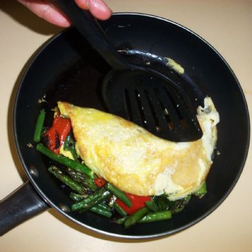 Gorgonzola Omelet with Grilled Vegetables