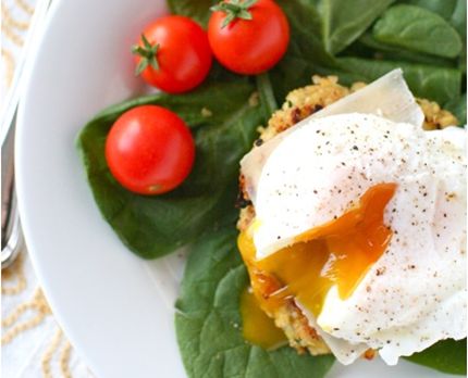 Quinoa Cakes with Poached Eggs - An Annie's Eats recipe
