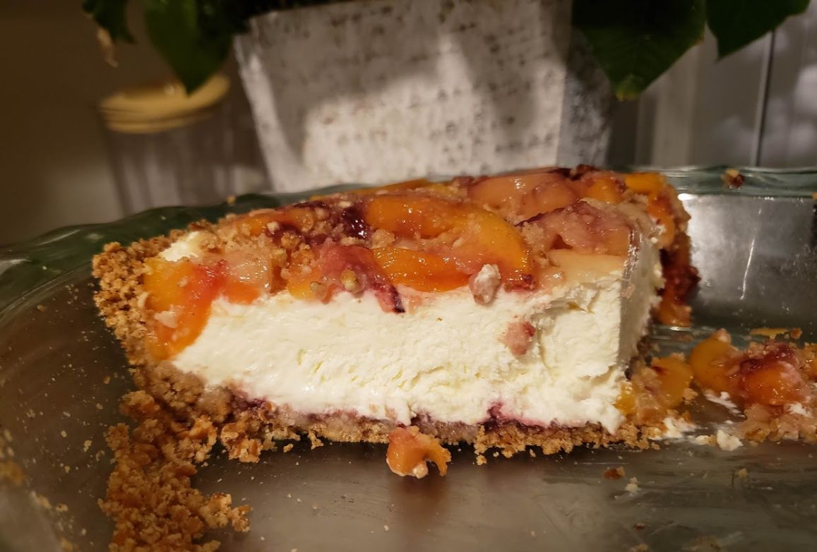 Peaches and Cream Pretzel Pie