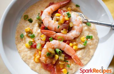 Slimmed Down Shrimp and Cheesy Grits