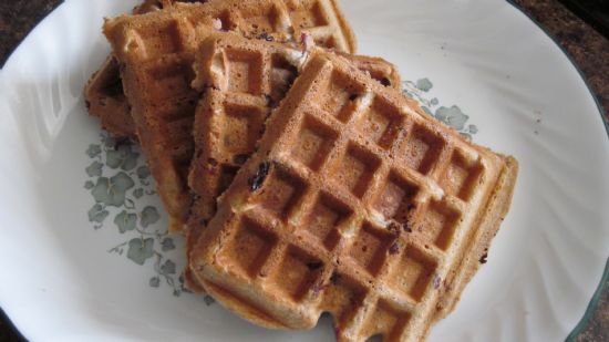 Whole Wheat Waffles w/ Flax and Blueberries