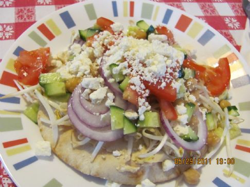 Greek Salad on Pita Bread