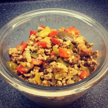 Spicy Ground Turkey and Peppers
