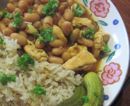 Healthy Lebanese Chicken and Beans Stew- Fasoulia b' djej