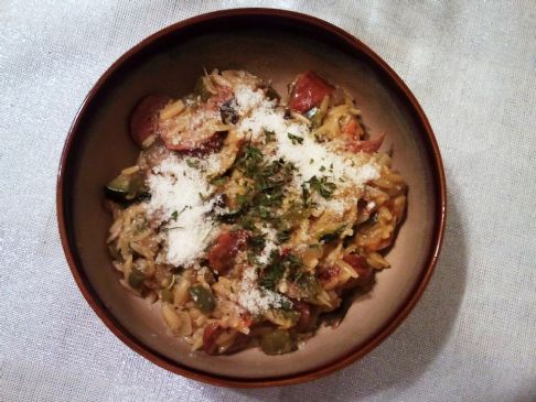 Mediterranean Chicken with Rosemary Orzo