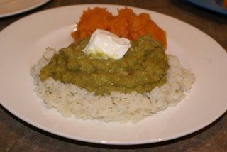 Curried Split Peas on Rice