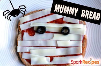 Halloween Mummy Bread (Pizza Toast)