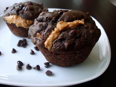 Chocolate Peanut Butter and Banana Muffins