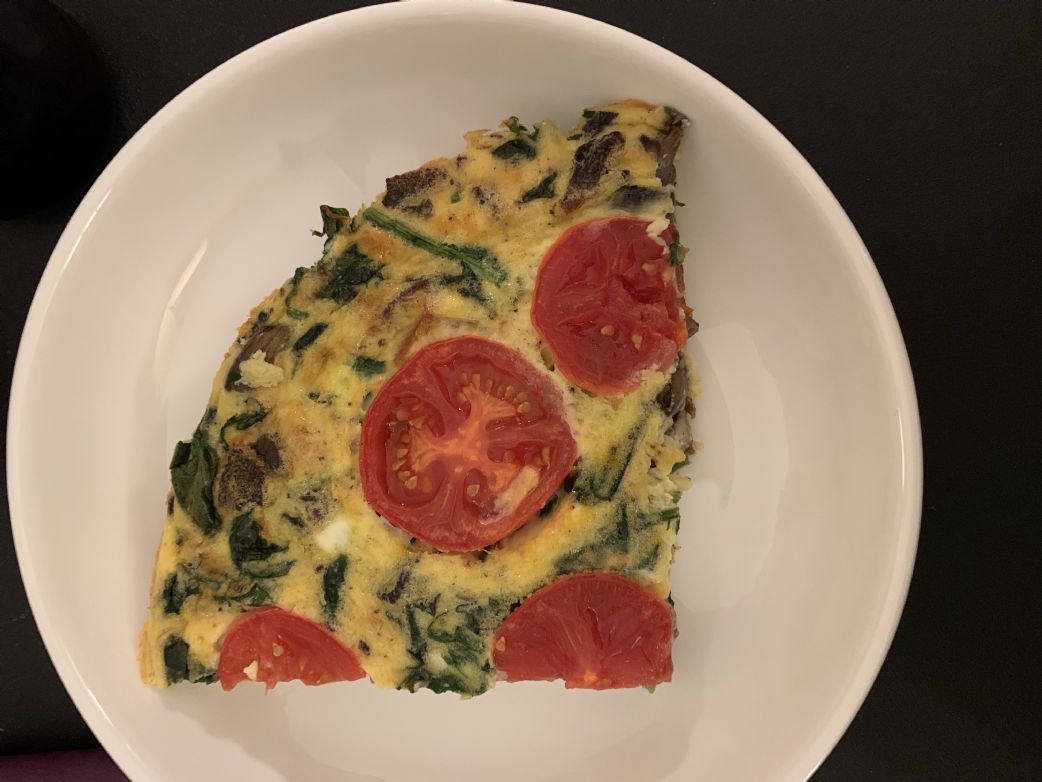 Bacon, Mushroom, Spinach Frittata