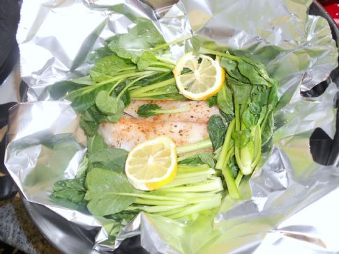 Thai-style steamed tilapia and pak choi