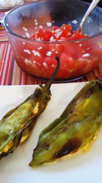 Grilled Stuff Peppers with Cheese and Salsa