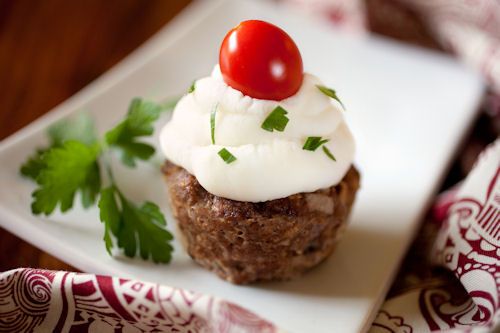 Meatloaf Cupcakes with Mashed Potato Frosting