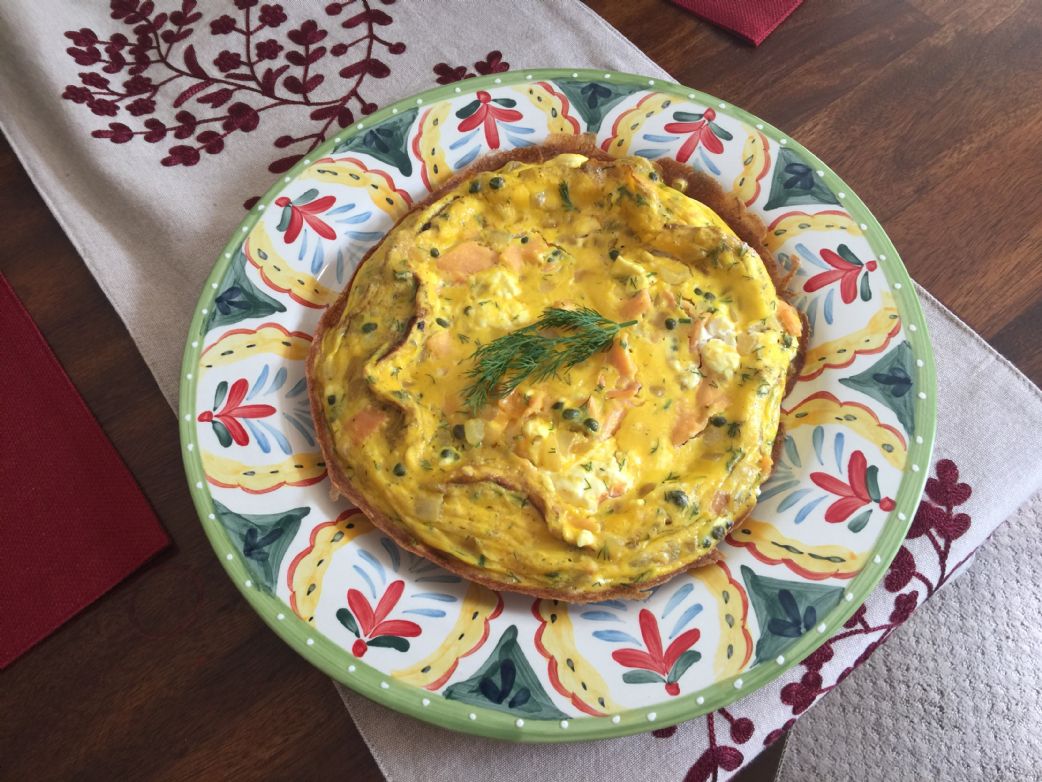 LJ's LEO Frittata with Capers, Cream Cheese and Dill