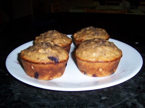 Blueberry/Banana Wheat and FlaxPlus Granola Muffins