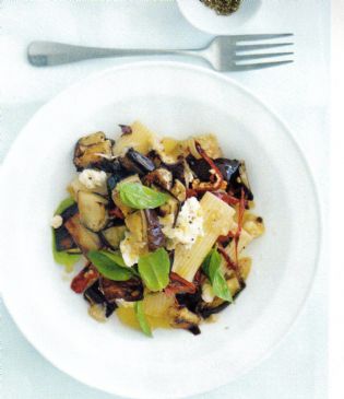 Roasted Eggplant, Basil and Ricotta Pasta