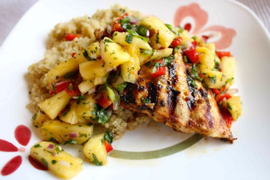 Grilled Carribean Chicken with Pineapple Salsa