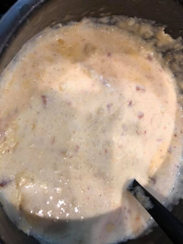 Cauliflower, Ham, and Cheddar Soup for Keto diet