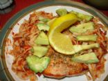 Salmon with Salsa Noodle and Avocado