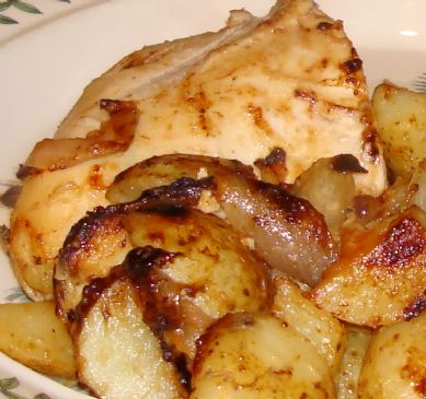 Lea and Perrins Chicken with Potato and Onion