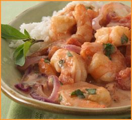 Thai Seared Shrimp with Tomato, Basil and Coconut