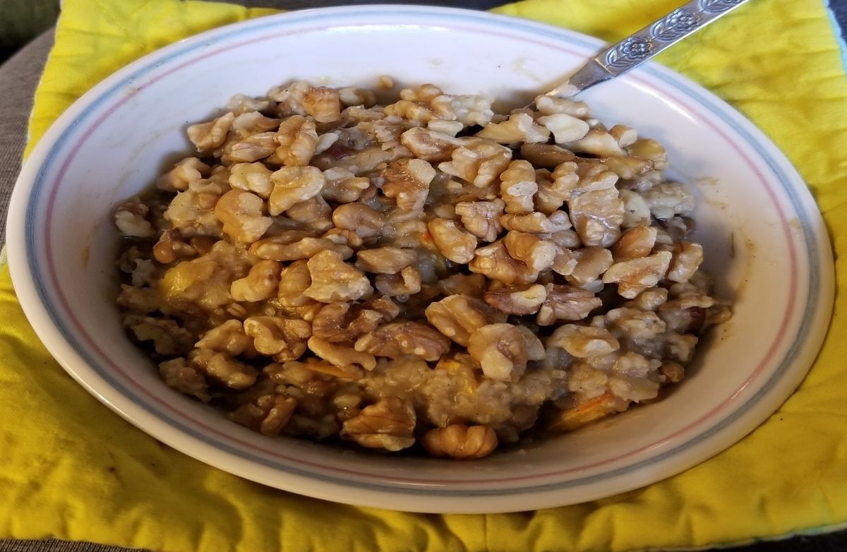 Creamy Autumn Steal Cut Oats and Red Lentil Power Porridge